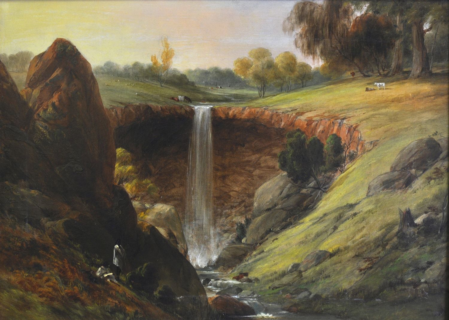 The Wannon Falls, c 1860
oil on canvas on board
Purchased by the Hamilton Gallery Trust Fund, with additional support from
Geoff Handbury AO & Helen Handbury AO 2003