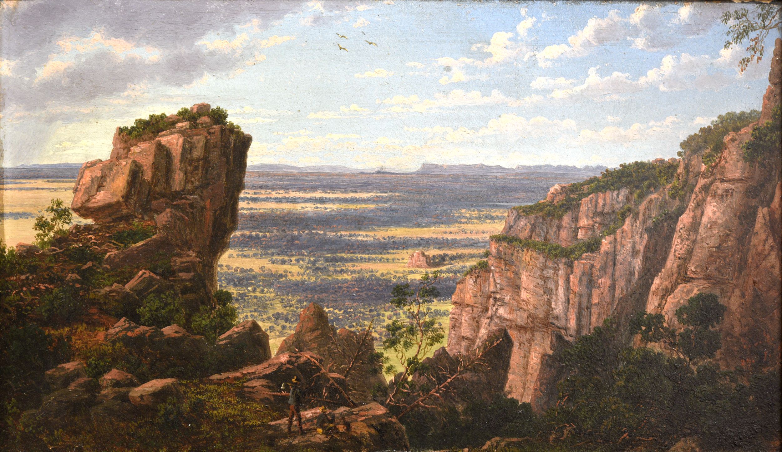 Mount Arapiles towards the Grampians, 1870
oil on board
Purchased by the Hamilton Gallery Trust Fund 2022 through the Lacey Bequest - to mark the 60th Anniversary of the Hamilton Gallery Trust Fund 