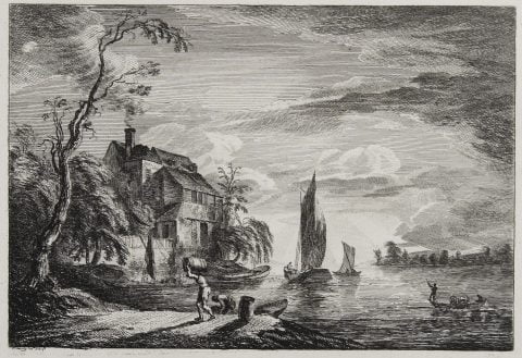 River Scene With Boats
