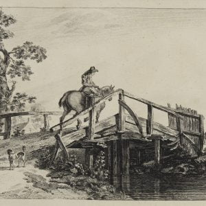 Man And Horse Crossing Bridge