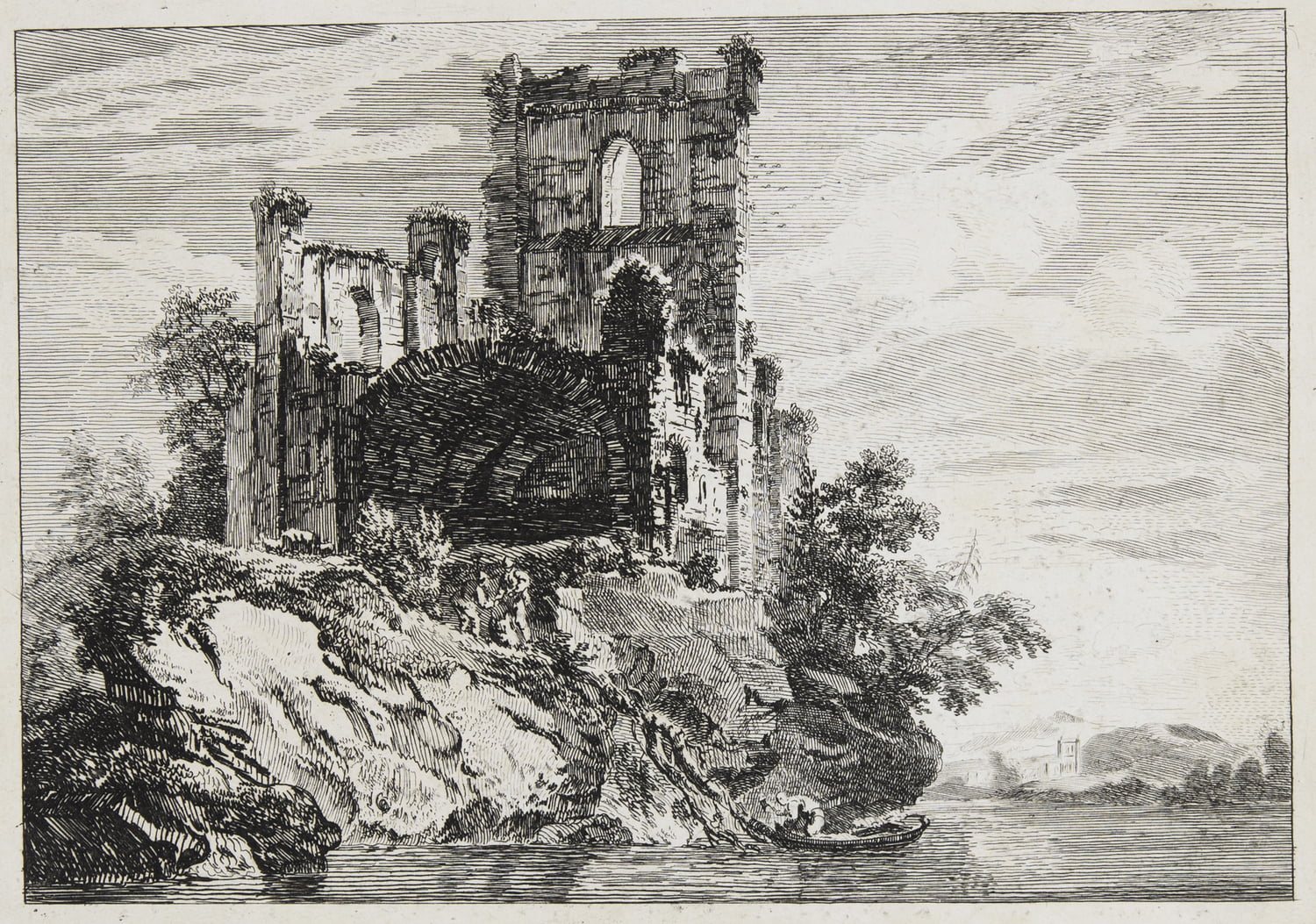Castle Ruin Beside A River
