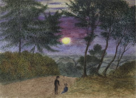 Moonlit Landscape With Two Figures