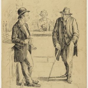 Two Men In A Bar / Male Figure
