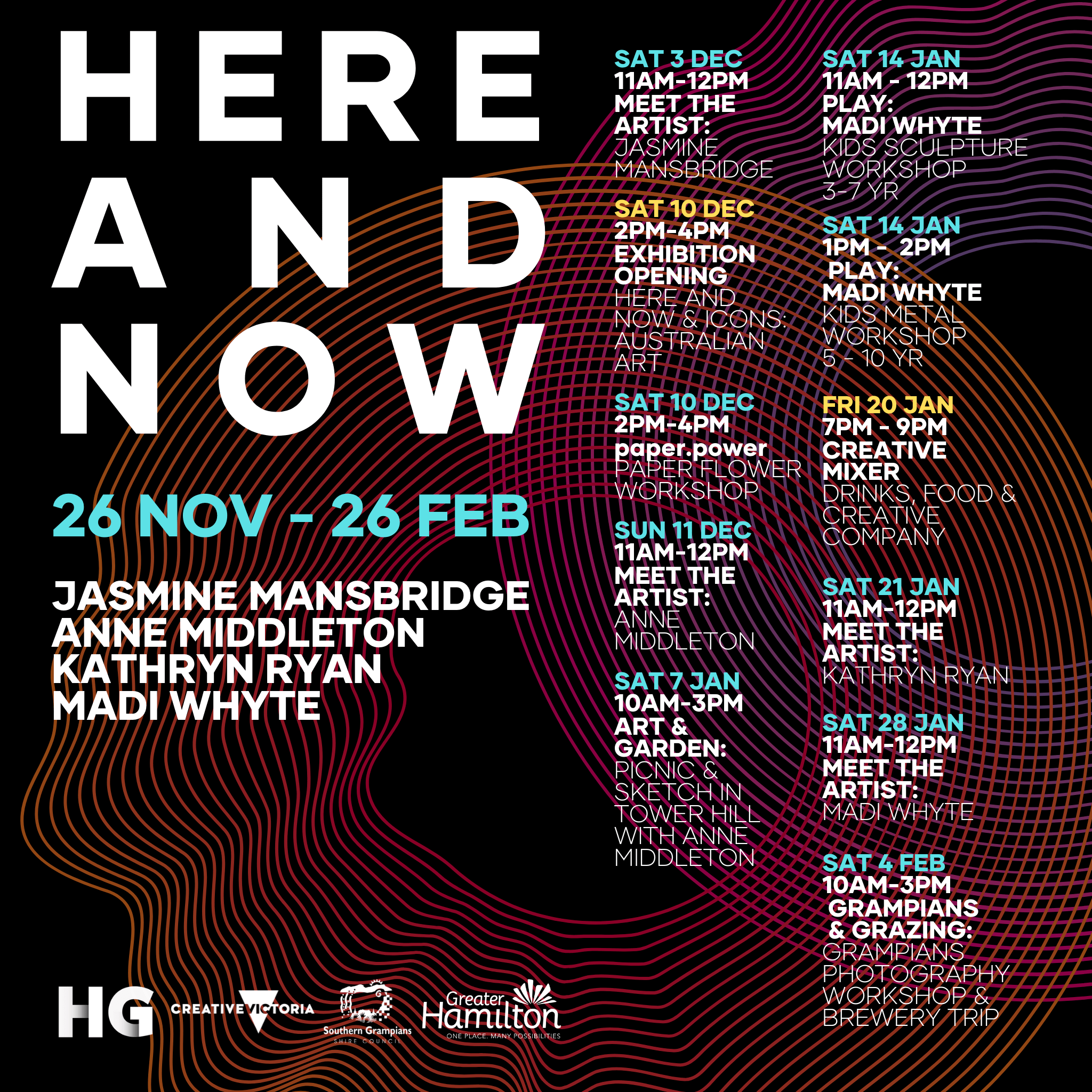 Whats On at HG - Here and Now Public Programs