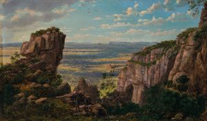 Eugene Von Guérard, 'Mount Arapiles towards the Grampians', 1870, oil on board. Purchased by the Hamilton Gallery Trust Fund 2022