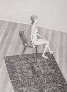 John Brack, 'Nude in Profile', 1978, lithograph. Purchased by the Hamilton Gallery Trust Fund