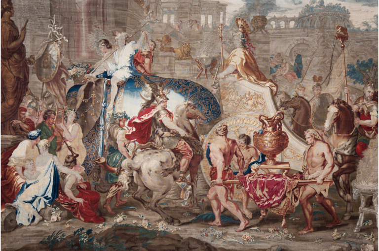 JUDOCUS DE VOS (BRUSSELS WORKSHOP) BRUSSELS, BELGIUM; CHARLES LE BRUN, 'The Entry of Alexander in Babylon', 18th century, wool, silk. Herbert and May Shaw Bequest