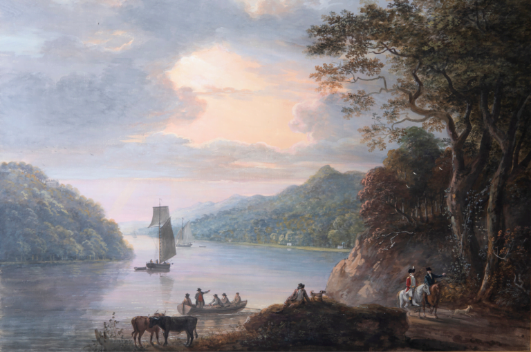 Paul Sandby, 'Dromana - The Seat of Lord Grandison, On the River Blackwater, Country Waterford, Ireland', 1801, gouche, wash.