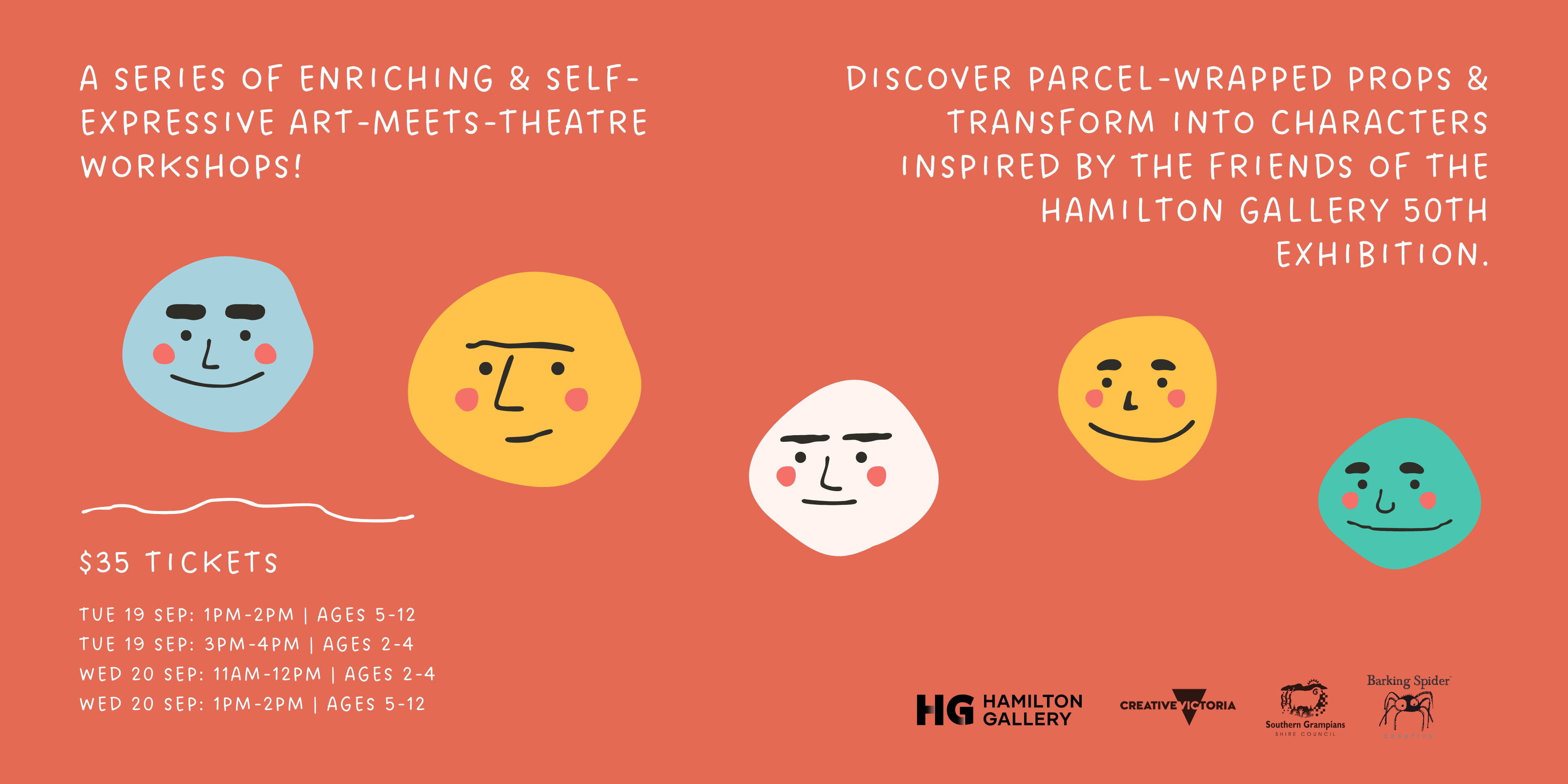 a series of enriching & self-expressive art-meets-theatre workshops!