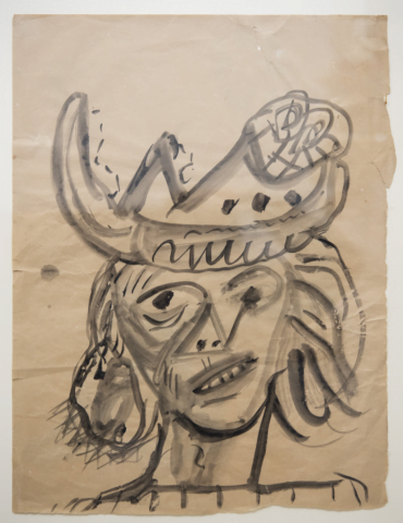 Untitled (Portrait of a woman in a hat)