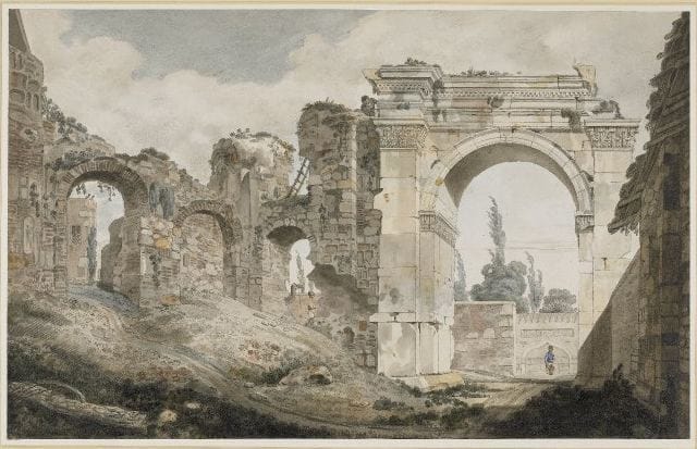 Paul Sandby, Arch At Melasso, print, Purchased with annual Council allocation 1984, Hamilton Gallery Collection.